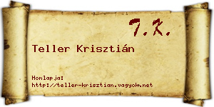 Teller Krisztián névjegykártya